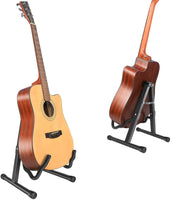 A-Frame Guitar Stand with cutaway folk guitar placed on it.